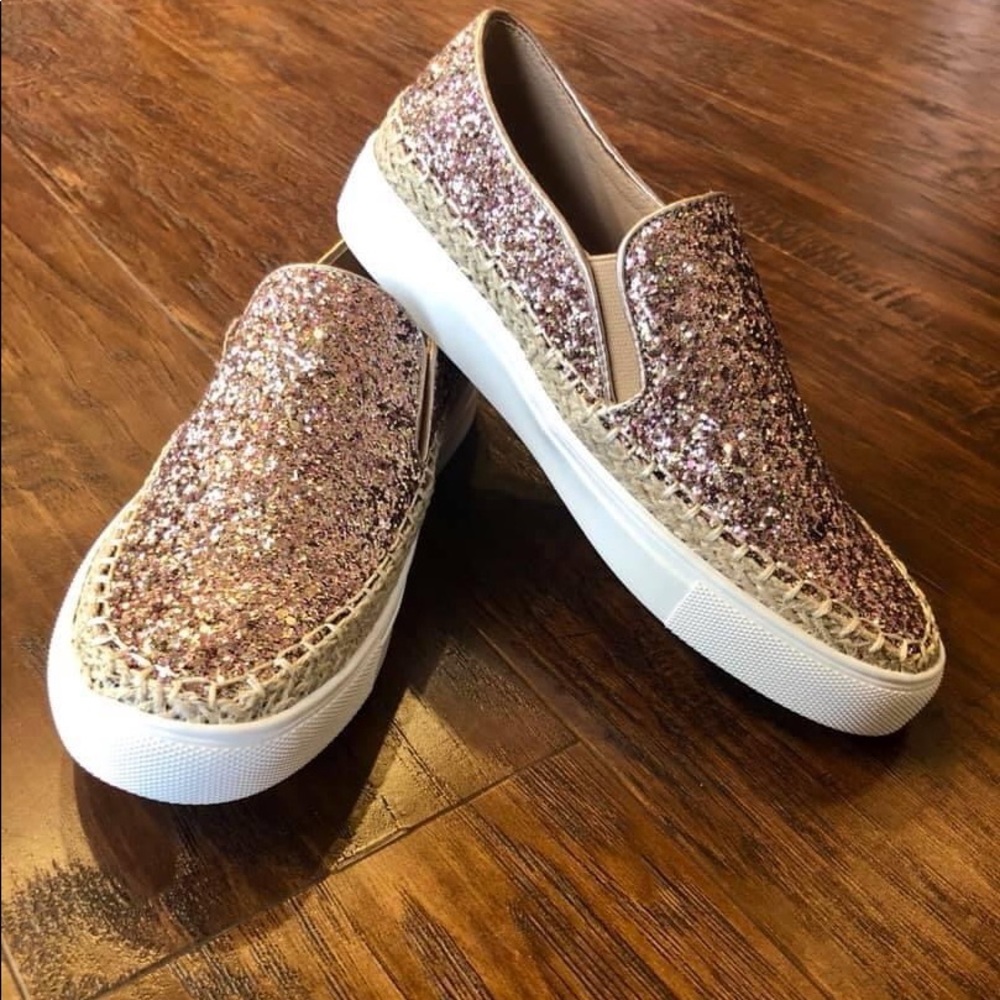 Wild G Rose Gold Glitter Espadrille Sneakers